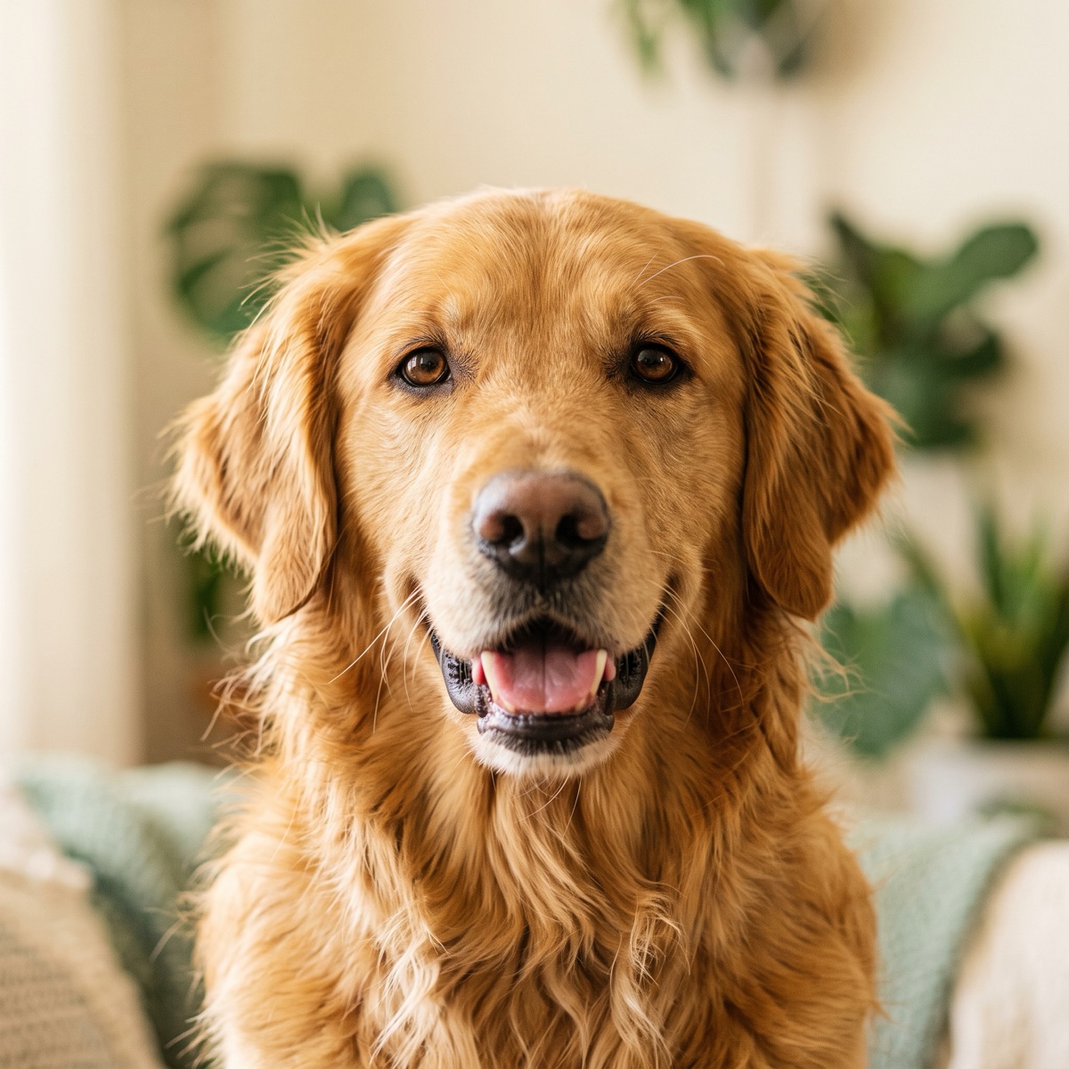 Happy golden retriever